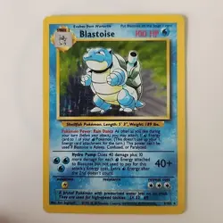 Pokemon TCG Blastoise 2/102 Unlimited Edition Holo Rare Base Set 1999 WOTC - Image 1