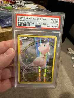 2016 POKEMON XY BLACK STAR PROMO MYTHICAL POKEMON COLL #XY110 FULL ART/MEW PSA 6 - Image 1