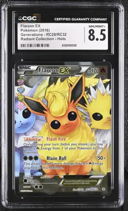 FLAREON EX Generations Radiant Collection #RC28 CGC 8.5 Pokemon [Nostalgium] - Image 1