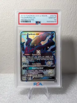 Pokemon TCG Darkrai GX SV70/SV94 Hidden Fates Shiny Holo Rare 180 HP English - Image 1
