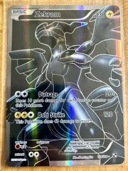 ZEKROM 114/114 BLACK & WHITE BASE FULL ART HOLO UKTRA RARE POKEMON CARD HP 130 - Image 1