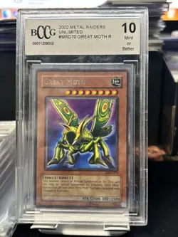 Yu-Gi-Oh! Great Moth MRD-070 2002 Metal Raiders Unlimited Rare BCCG 10 - Image 1