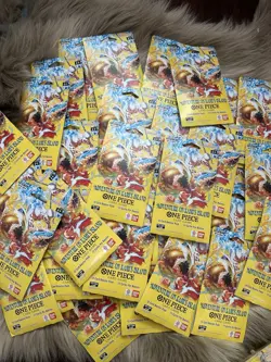 Lot Of 50 One Piece Adventure on KAMI’S Island OP15-EB04 Sleeved Packs. All New - Image 1