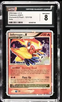 CGC 8 Infernape LV.X 2007 Diamond & Pearl 121/130 Holo Pokemon Card - Image 1