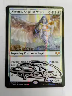 MTG FOIL Akroma, Angel of Wrath SHADOW SIGNED BY TERESE NIELSEN - Image 1