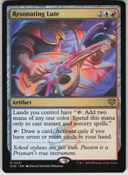 MTG Resonating Lute NM Secrets of Strixhaven Magic 221 - Image 1