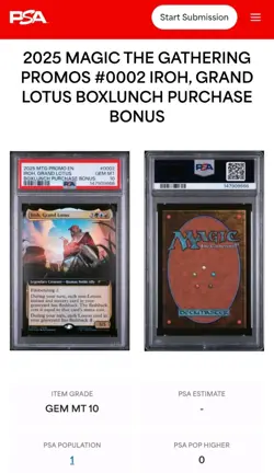 Wizards Iroh, Grand Lotus Promo Foil BoxLunch PSA 10 Avatar 2025 #0002 - Image 1