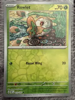 Pokemon TCG * SV Obsidian Flames # 013/197 Rowlet REVERSE HOLO - Image 1