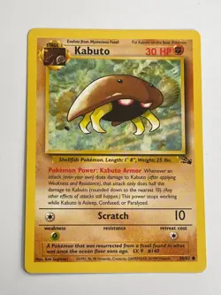 Pokemon TCG Fossil Kabuto Common 50/62 - Image 1