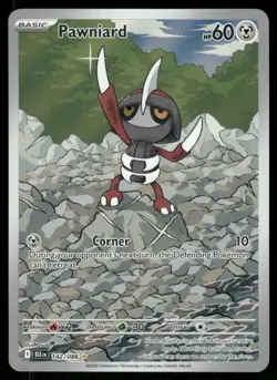 Pokemon Cards Pawniard 142/086 Black Bolt Illustration Rare NM - Image 1