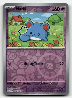 Marill 073/191 Common Surging Sparks Pokemon Reverse Holo Near Mint - Image 1