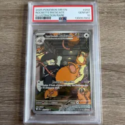 2025 POKEMON DESTINED RIVALS ILLUSTRATION RARE TEAM ROCKET'S RATICATE PSA 10 - Image 1