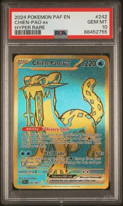 2024 POKEMON PAF EN-PALDEAN FATES HYPER RARE #242 CHIEN-PAO EX PSA 10 - Image 1