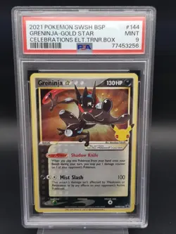 Pokemon Greninja SWSH144 Gold Star Promo Celebrations Elite Trainer Box PSA 9 - Image 1