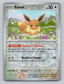 Reverse Holo Eevee 074/131 Common Prismatic Evolutions Pokemon - Image 1