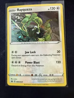 Rayquaza (Pixel Cosmos Holo) SWSH029 Promo Holo Pokemon Promo NM - Image 1