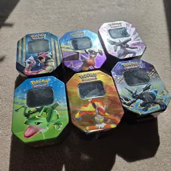 Pokemon Vintage Old EMPTY TINS Diamond & Pearl Rayquaza Mewtwo - Image 1