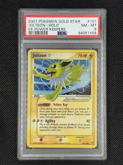 2007 Pokemon EX Power Keepers Jolteon Gold Star #101 Holo PSA 8 w/ Swirl! - Image 1