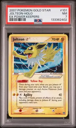 2007 Pokemon EX Power Keepers 101 Jolteon Holo Gold Star PSA 7 (UK Seller) - Image 1