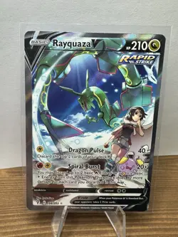 Pokemon TCG Rayquaza v Evolving Skies Card 194/203 Near Mint - Image 1