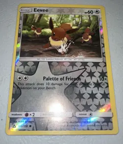 Pokemon TCG 2018 Eevee 105/156 Sun And Moon Ultra Prism Reverse Holo LP - Image 1