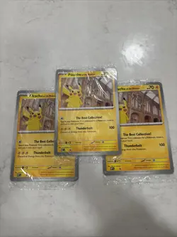 Pikachu At The Museum Promo Card X3. Brand New. Sealed Pokemon TCG - Image 1