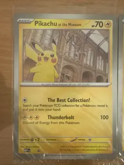 Pikachu At The Museum Promo Pokemon Card TCG X3 Bundle New Sealed Pack - Image 2