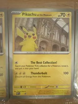 Pikachu At The Museum Promo Pokemon Card TCG X3 Bundle New Sealed Pack - Image 3