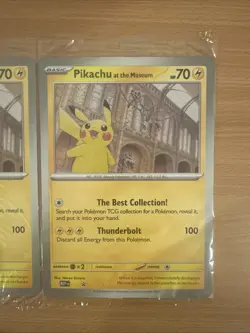 Pikachu At The Museum Promo Pokemon Card TCG X3 Bundle New Sealed Pack - Image 4
