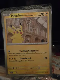Jumbo Pikachu At The Museum Promo Pokemon Card 25th anniversary card, sealed - Image 1