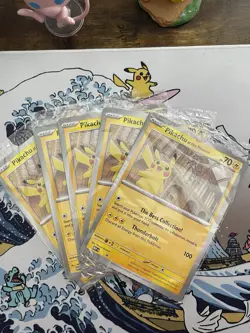 Pokemon TCG: 5x Sealed Pikachu At The Museum Jumbo Promo Card NHM Promo. - Image 1