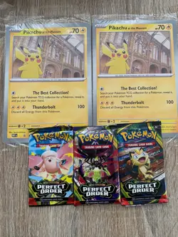 Pokemon TCG Pikachu at the Museum Jumbo promo SEALED X2 + 3 packs PERFECT ORDER - Image 1