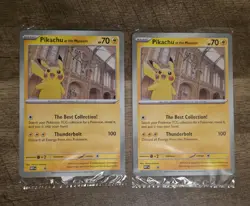 Pikachu At The Museum Jumbo Promo Card, Pokemon TCG Sealed x2 - Image 1