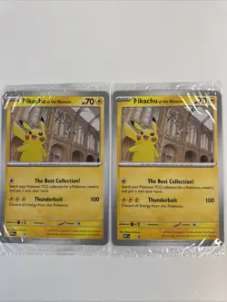 2x Pikachu At The Museum Jumbo Promo Pokemon Card Bundle - New & Sealed - Image 1