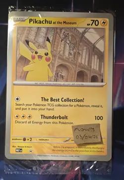 Pokemon TCG Sealed Card Pikachu At The Museum Jumbo Oversized Promo - Image 1