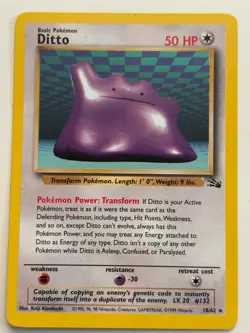 Pokemon TCG Ditto Fossil 18/62 Regular Non-Holo Rare Card LP - Image 1