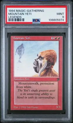 MOUNTAIN YETI Legends U PSA 9 MTG [Nostalgium] - Image 1