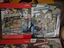 Pokemon TCG Scarlet & Violet Black & White Bolt Flare Binder Poster Box LOT OF 2 - Image 3
