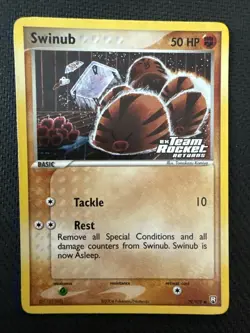 Pokemon TCG Swinub 79/109 Ex Team Rocket Returns Stamped Up!!! - Image 1