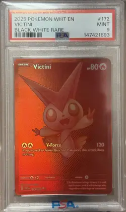 Pokemon Victini Sv: White Flare Black White Rare Holo 172/086 English PSA 9 - Image 1