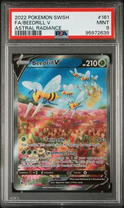 PSA 9 Beedrill V 161/189 Pokemon Astral Radiance Alt Art Alternate Sword Shield - Image 1