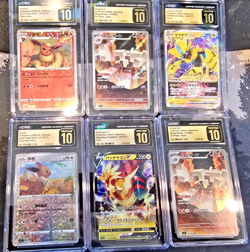 E)🔥6 x CGC PRISTINE 10 Lot Japanese Chinese Pokemon Flareon Eevee Zeraora Gem - Image 1