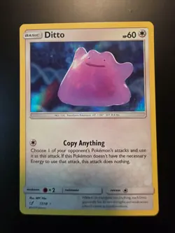 Pokemon Ditto 17/18 Detective Pikachu Holo Nm - Image 1
