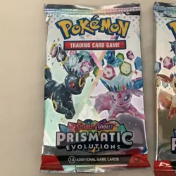 Lot (4) Pokemon TCG Prismatic Evolutions Booster Packs PACK ART SET - NEW/SEALED - Image 3