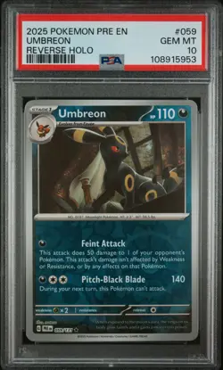 Umbreon #059/131 Sv: Prismatic Evolutions Reverse Holo Pokemon PSA 10 - Image 1
