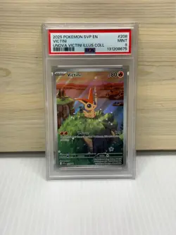 2025 Pokemon SVP EN Victini Unova Illustration Collection PROMO PSA 9 - Image 1