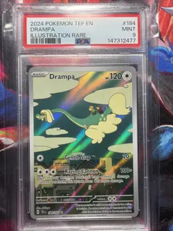 2024 POKEMON TEF EN-TEMPORAL FORCES ILLUSTRATION RARE #184 DRAMPA PSA 9 - Image 1