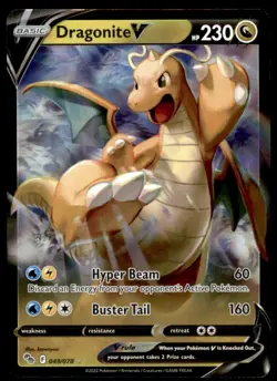 Dragonite V 049/078 Holo V Rare Pokemon GO Pokemon Holo Lightly Played - Image 1