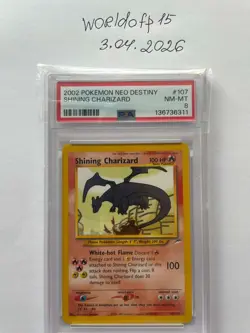 2002 Pokemon NEO DESTINY SHINING CHARIZARD PSA 8 NM-MT 107 - Image 1