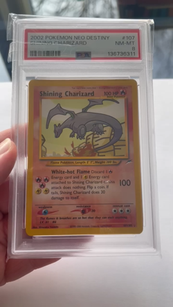 2002 Pokemon NEO DESTINY SHINING CHARIZARD PSA 8 NM-MT 107 - Image 2